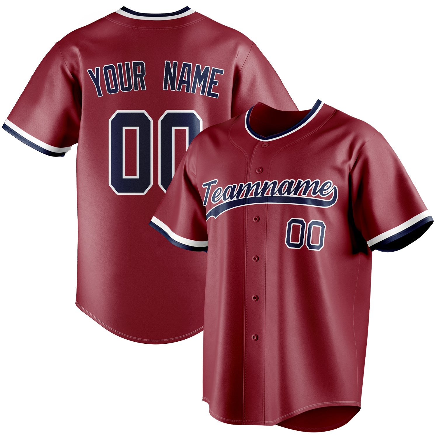 Personalized Maroon & Navy Color Fan Baseball Jersey BB01240531WX481