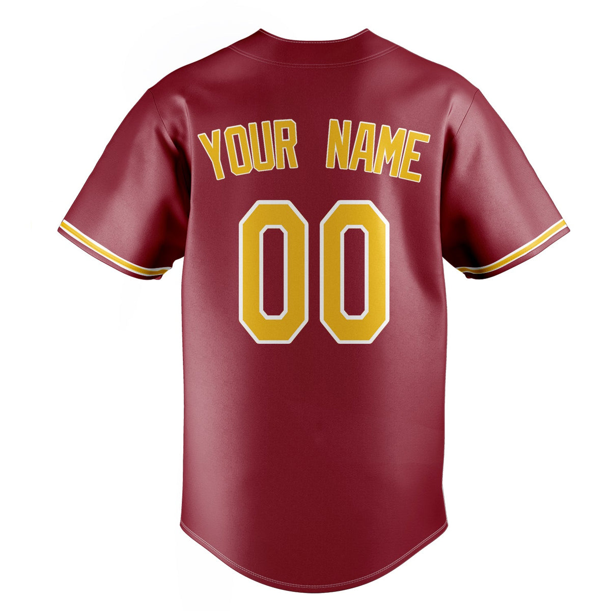 Maroon & Yellow Infield Baseball Jersey