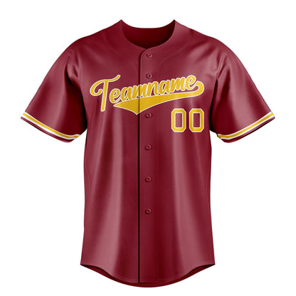 Maroon & Yellow Infield Baseball Jersey