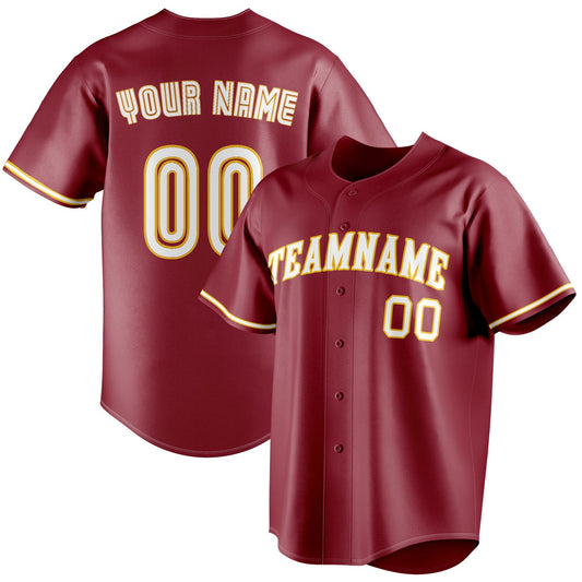 Personalized Maroon & White Color Fan Baseball Jersey BB01240531WX487
