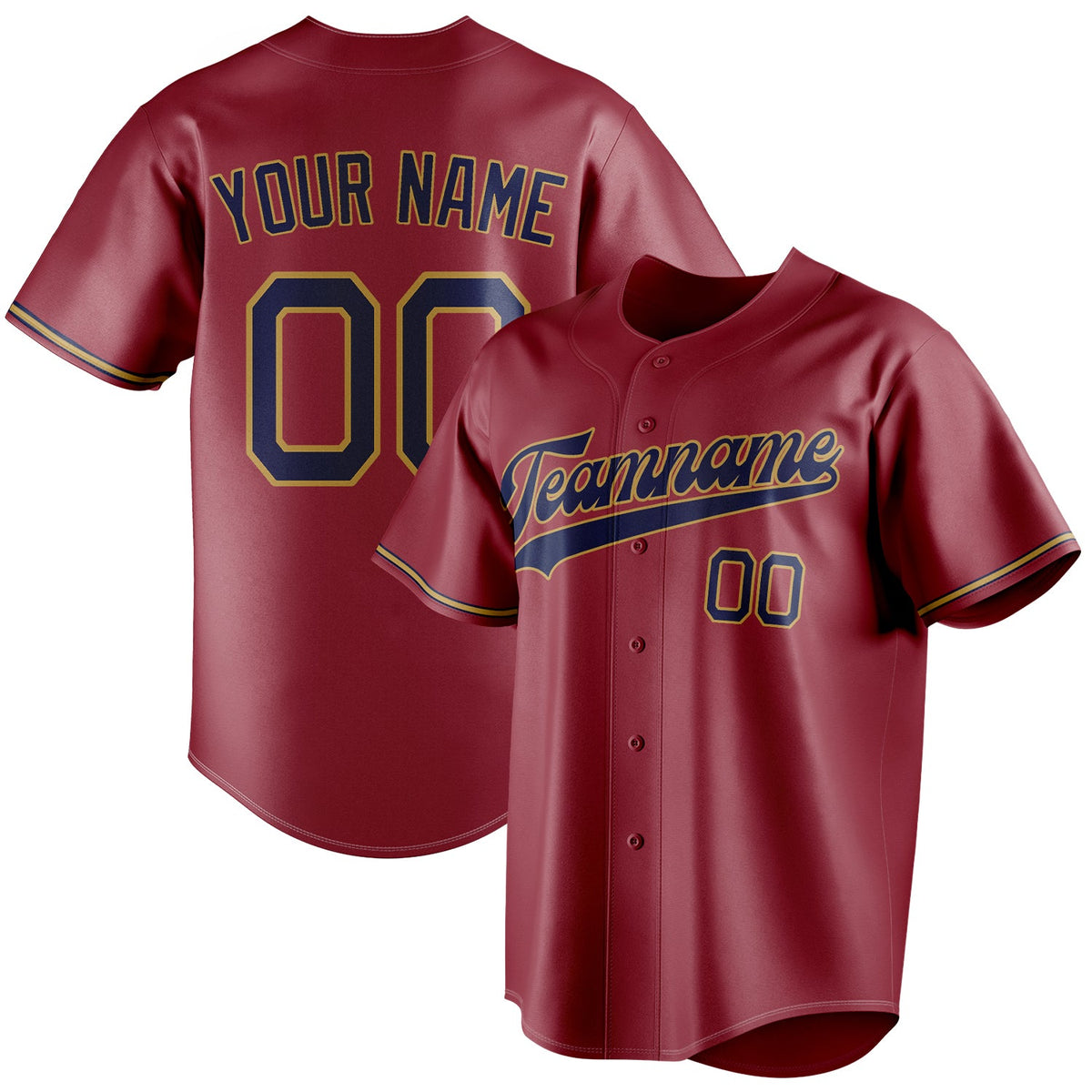 Personalized Maroon & Black Color Fan Baseball Jersey BB01240531WX488