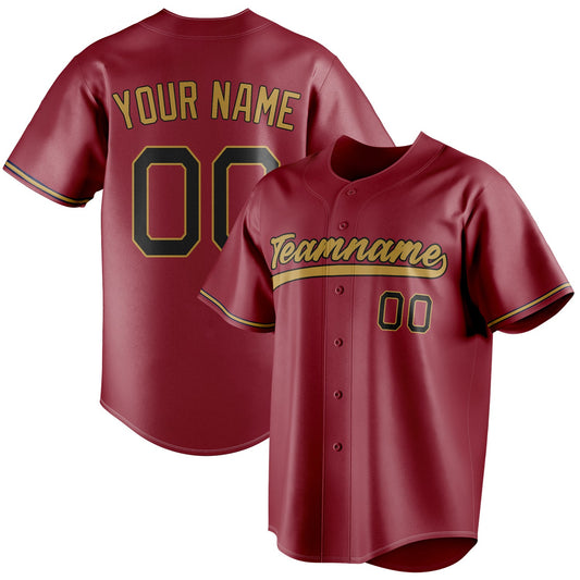 Personalized Maroon & Old Gold Color Fan Baseball Jersey BB01240531WX489