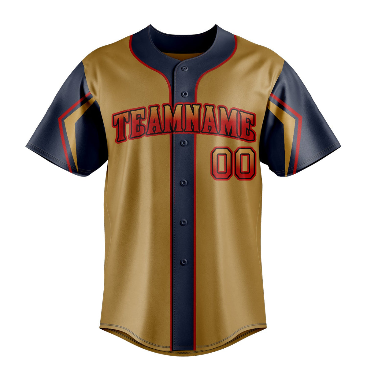 Old-Gold & Navy Dugout Baseball Jersey