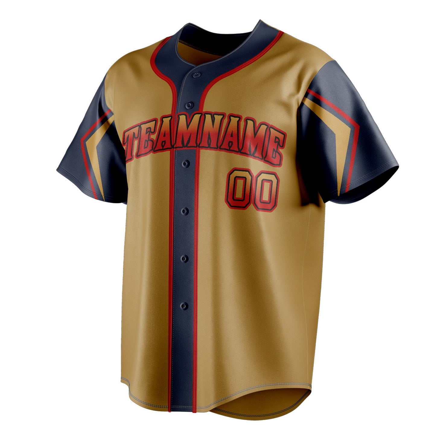 Old-Gold & Navy Dugout Baseball Jersey