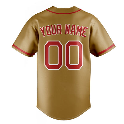 Old-Gold & Red Field Baseball Jersey