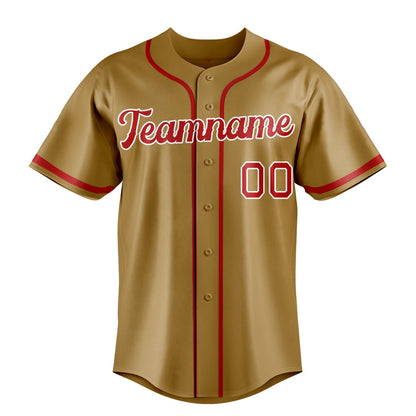 Old-Gold & Red Field Baseball Jersey