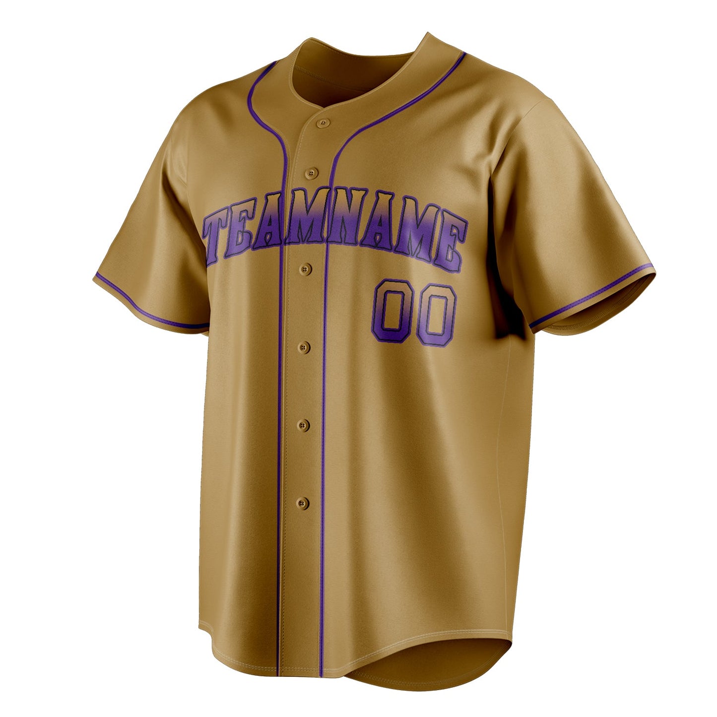 Old-Gold & Purple Ace Baseball Jersey