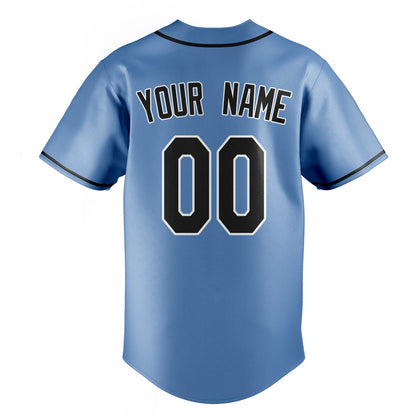 Light-Blue & Black Heritage Baseball Jersey