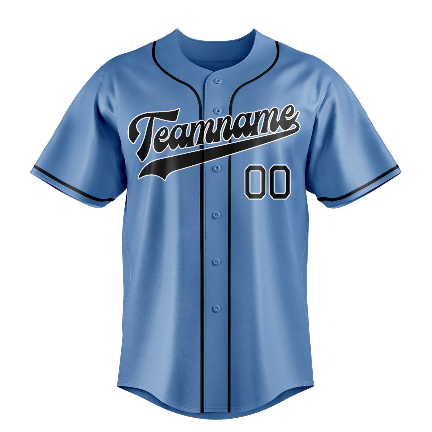 Light-Blue & Black Heritage Baseball Jersey