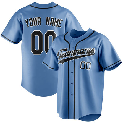 Personalized Light Blue & Black Color Fan Baseball Jersey BB01240531WY467