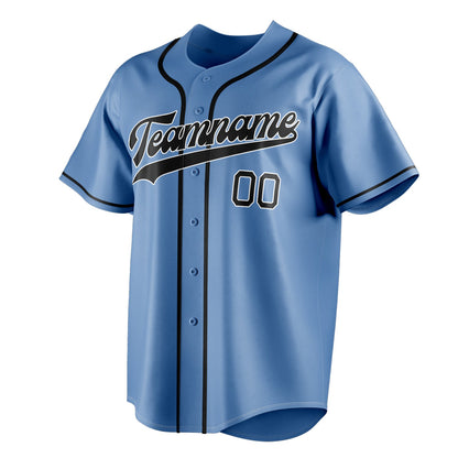 Light-Blue & Black Heritage Baseball Jersey