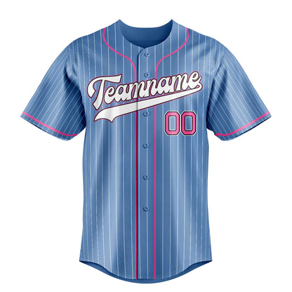 Light-Blue & Pink League Baseball Jersey