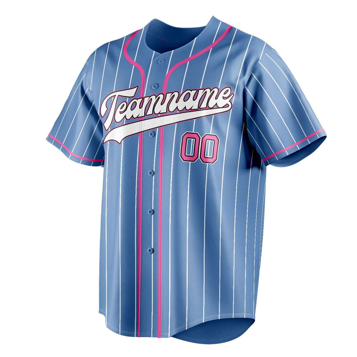 Light-Blue & Pink League Baseball Jersey