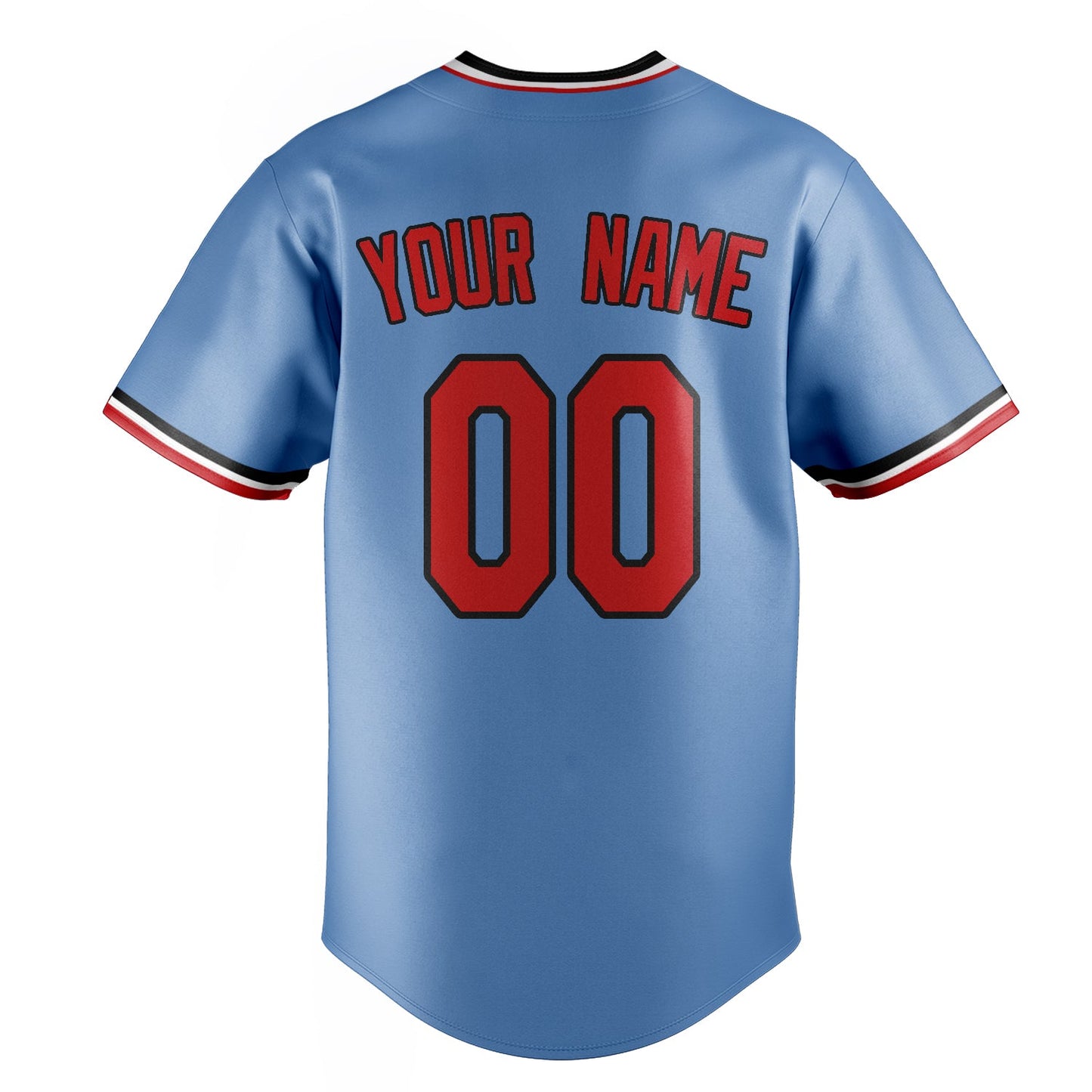 Light-Blue & Red Varsity Baseball Jersey