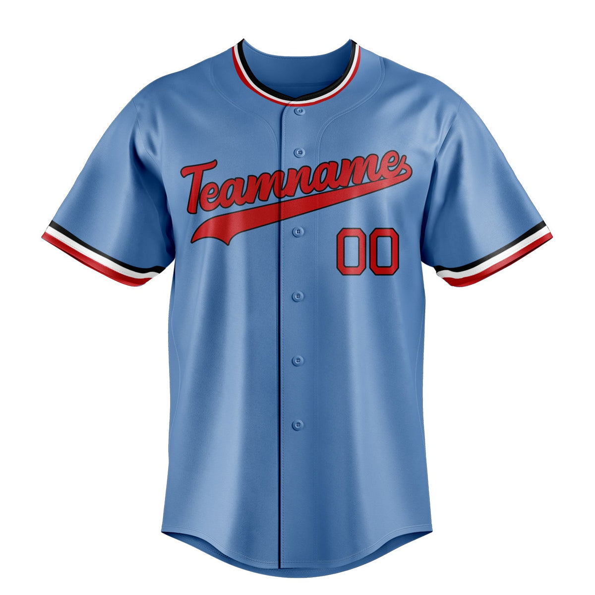 Light-Blue & Red Varsity Baseball Jersey