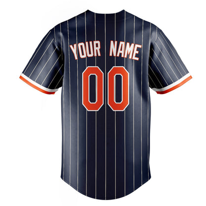 Navy & Orange Clubhouse Baseball Jersey