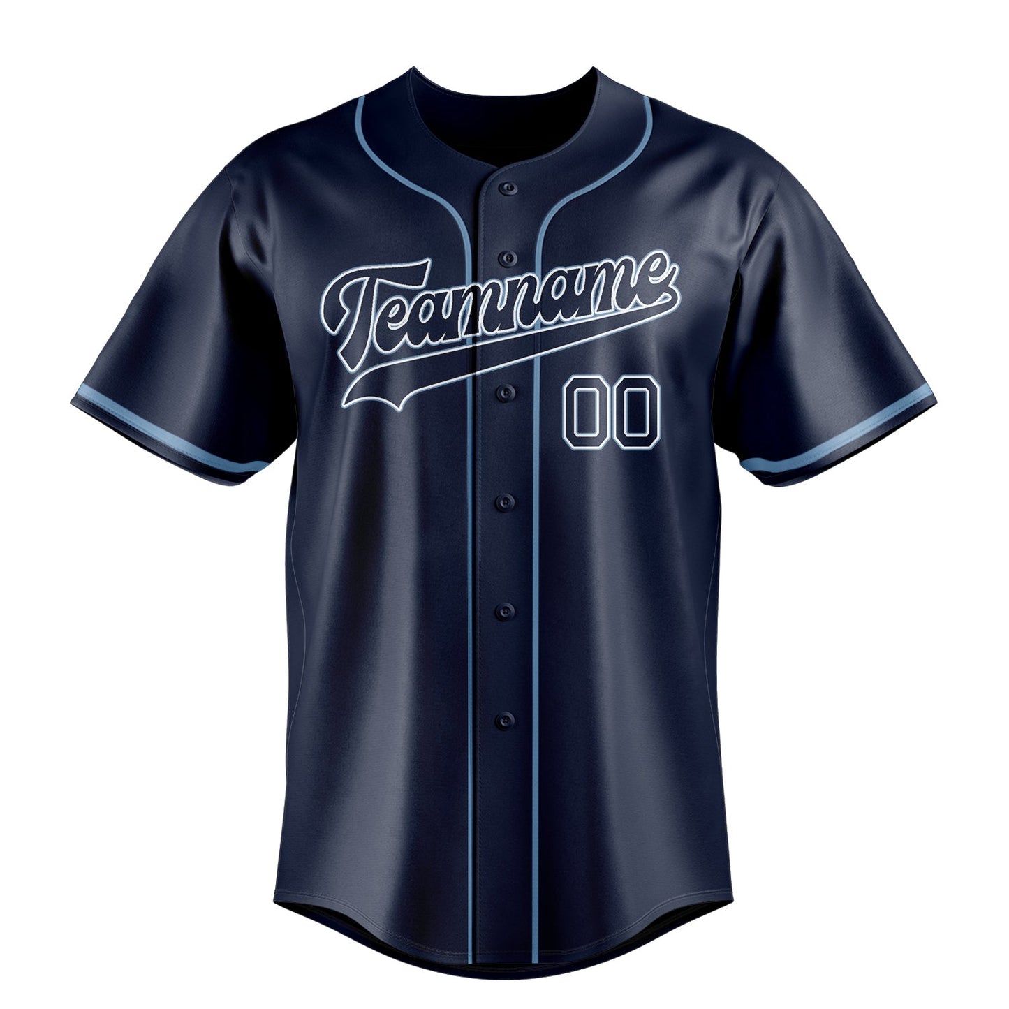 Navy & Powder-Blue Infield Baseball Jersey