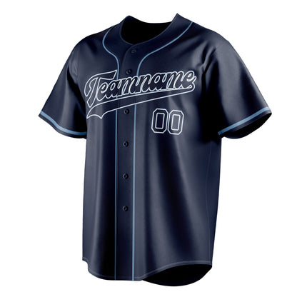 Navy & Powder-Blue Infield Baseball Jersey