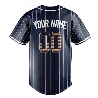 Navy & White Grandstand Baseball Jersey