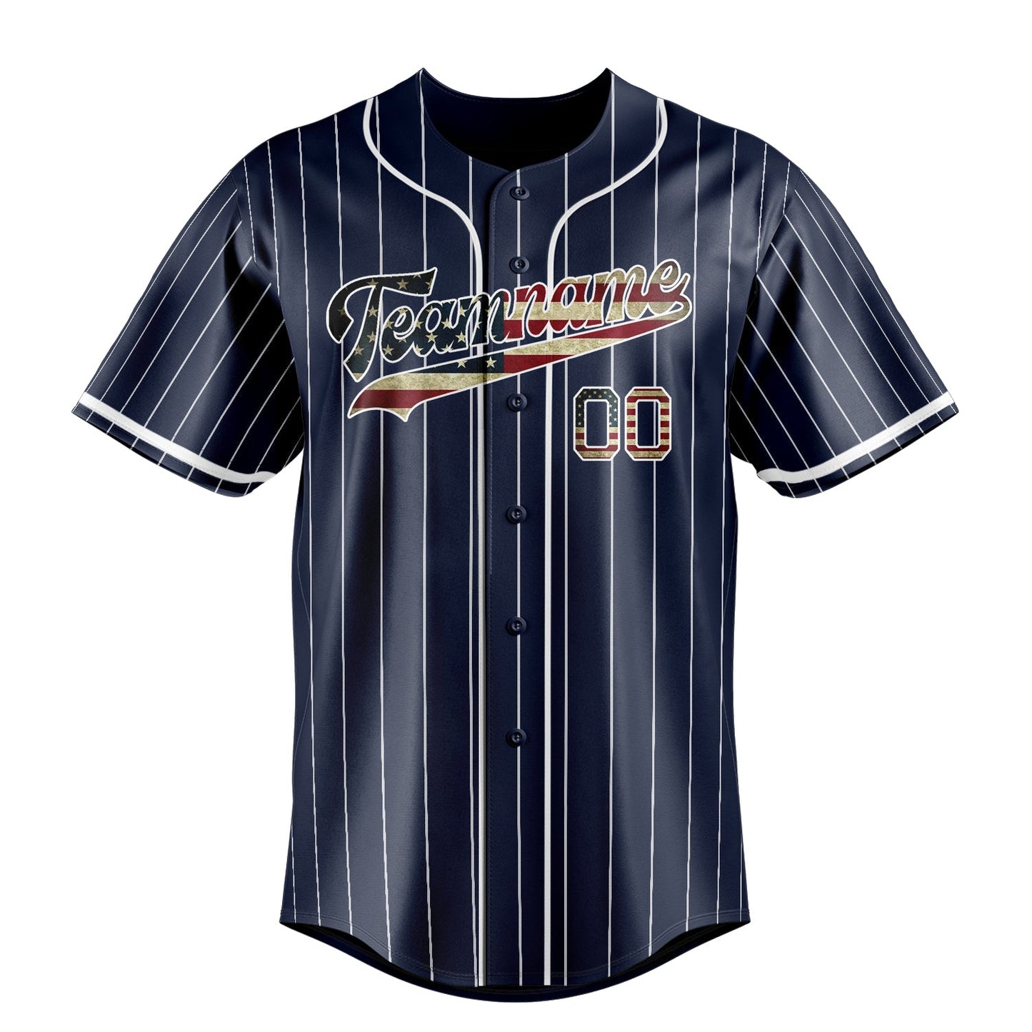 Navy & White Grandstand Baseball Jersey