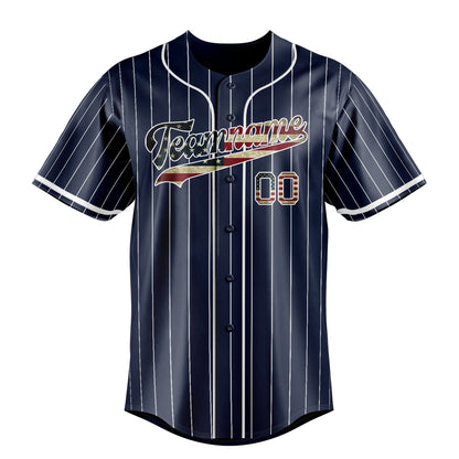 Navy & White Grandstand Baseball Jersey