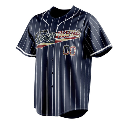 Navy & White Grandstand Baseball Jersey