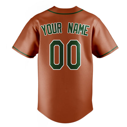 Texas-Orange & Green Dugout Baseball Jersey