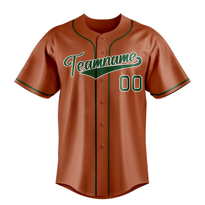 Texas-Orange & Green Dugout Baseball Jersey