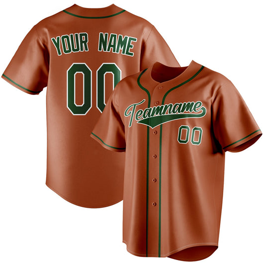 Personalized Texas Orange & Green Color Fan Baseball Jersey BB01240531WY543