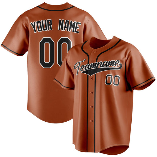 Personalized Texas Orange & Black Color Fan Baseball Jersey BB01240531WY545