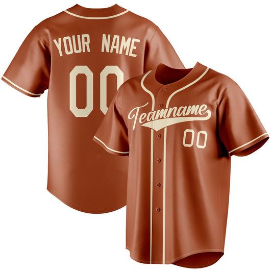 Personalized Texas Orange & Cream Color Fan Baseball Jersey BB01240531WY546