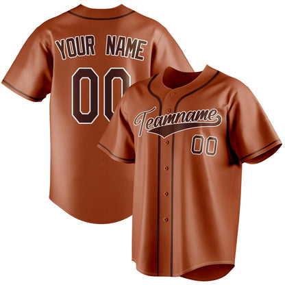 Personalized Texas Orange & Brown Color Fan Baseball Jersey BB01240531WY549