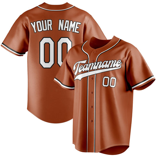 Personalized Texas Orange & White Color Fan Baseball Jersey BB01240531WY550