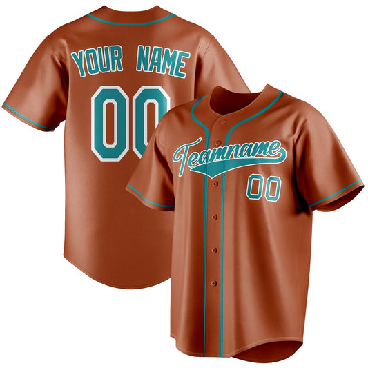 Personalized Texas Orange & Teal Color Fan Baseball Jersey BB01240531WY551