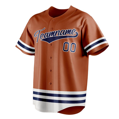 Texas-Orange & Navy Heritage Baseball Jersey