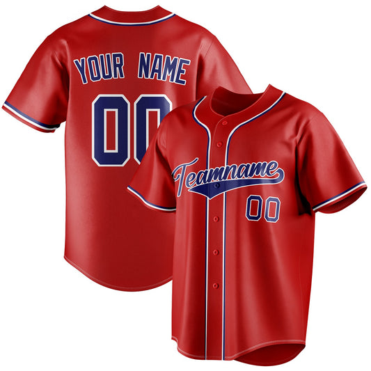 Personalized Red & Royal Color Fan Baseball Jersey BB01240531XJ405