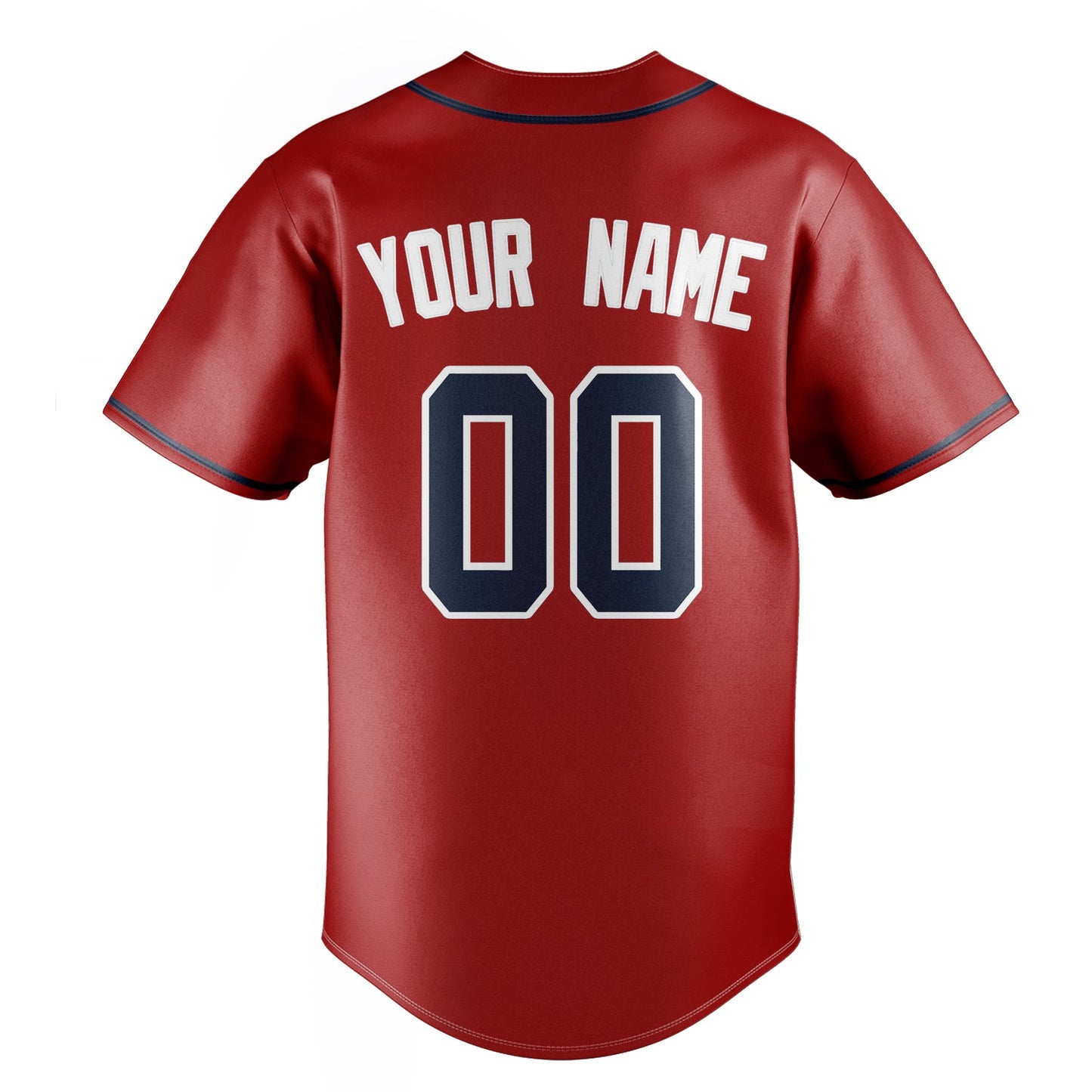 Red & Navy Stadium Baseball Jersey