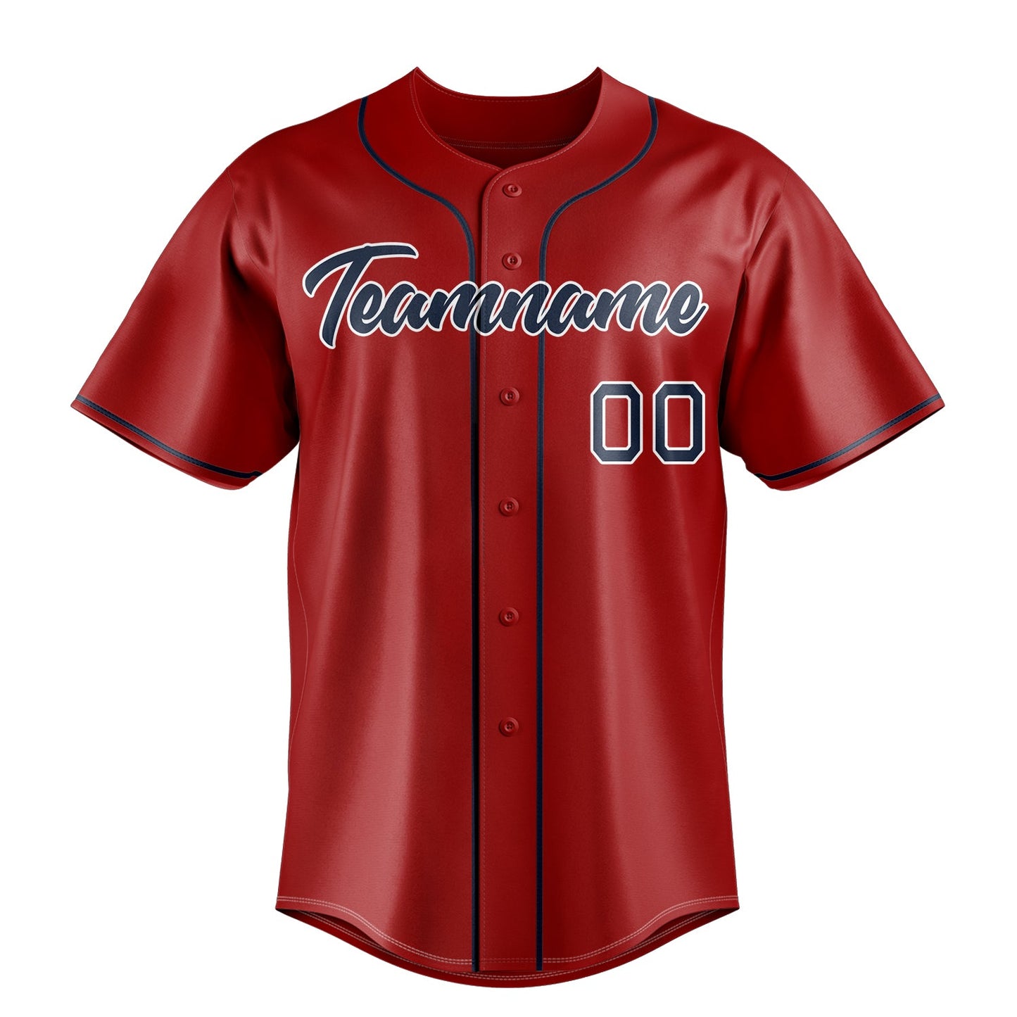 Red & Navy Stadium Baseball Jersey
