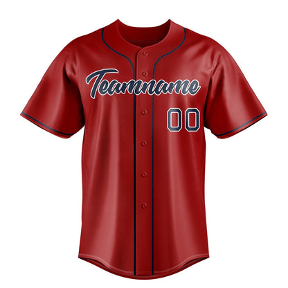 Red & Navy Stadium Baseball Jersey