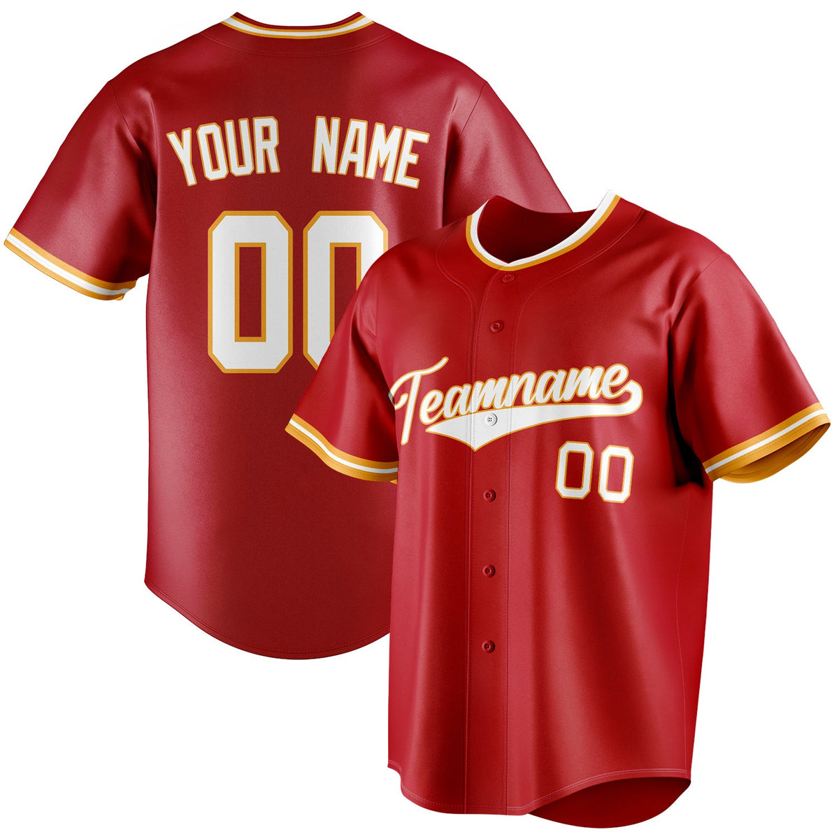 Personalized Red & White Color Fan Baseball Jersey BB01240531XJ418