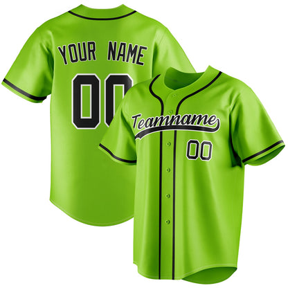 Personalized Neon Green & Black Color Fan Baseball Jersey BB01240531XJ438