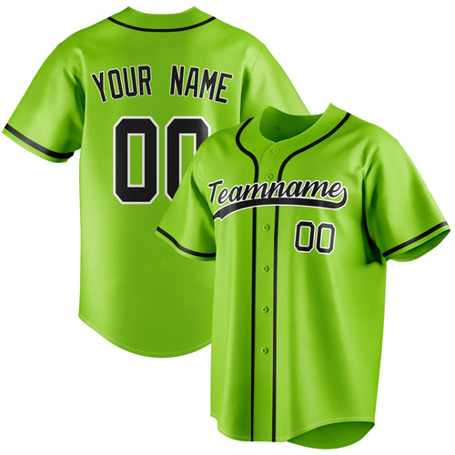 Personalized Neon Green & Black Color Fan Baseball Jersey BB01240531XJ438