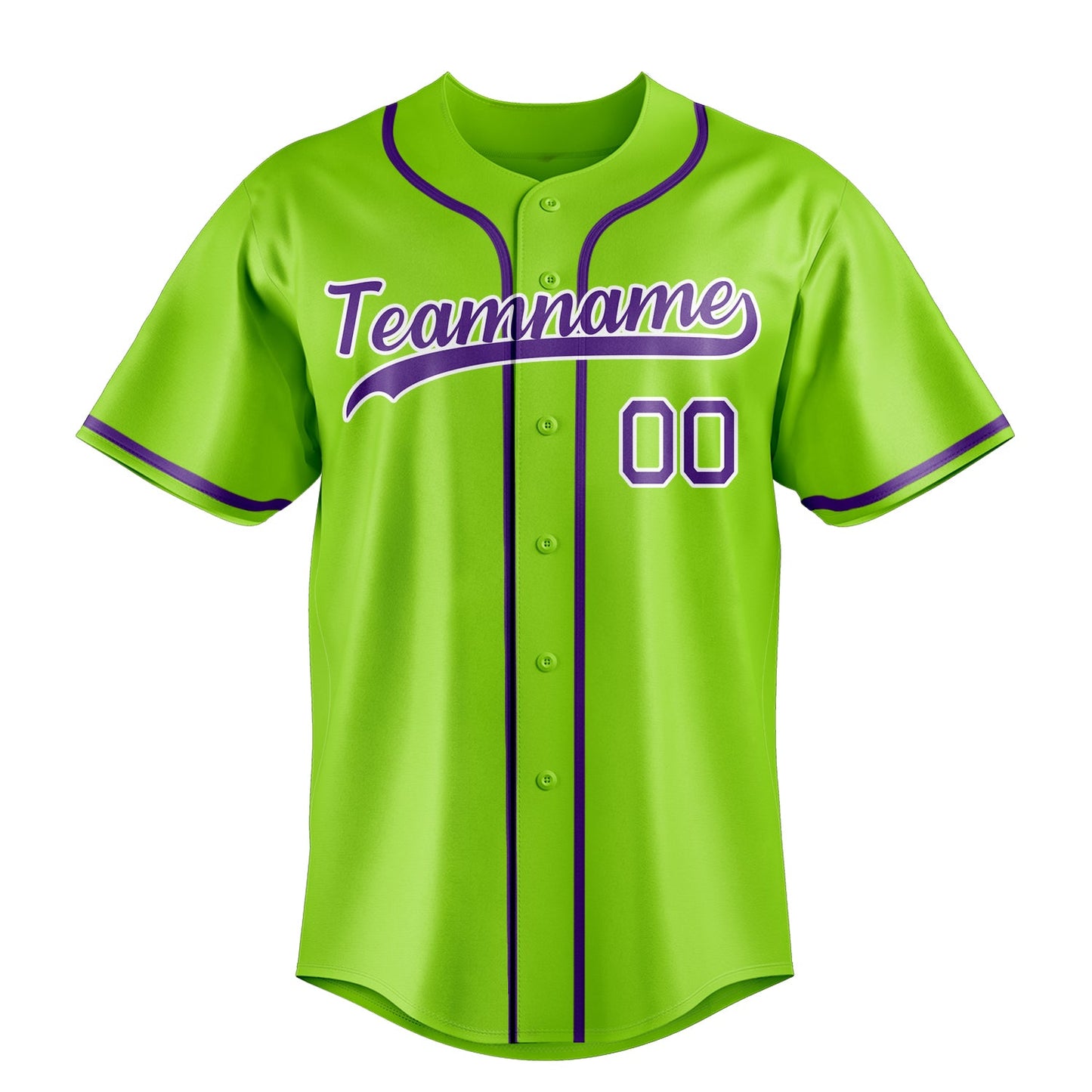Neon-Green & Purple Baseline Baseball Jersey