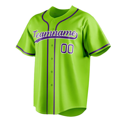 Neon-Green & Purple Baseline Baseball Jersey