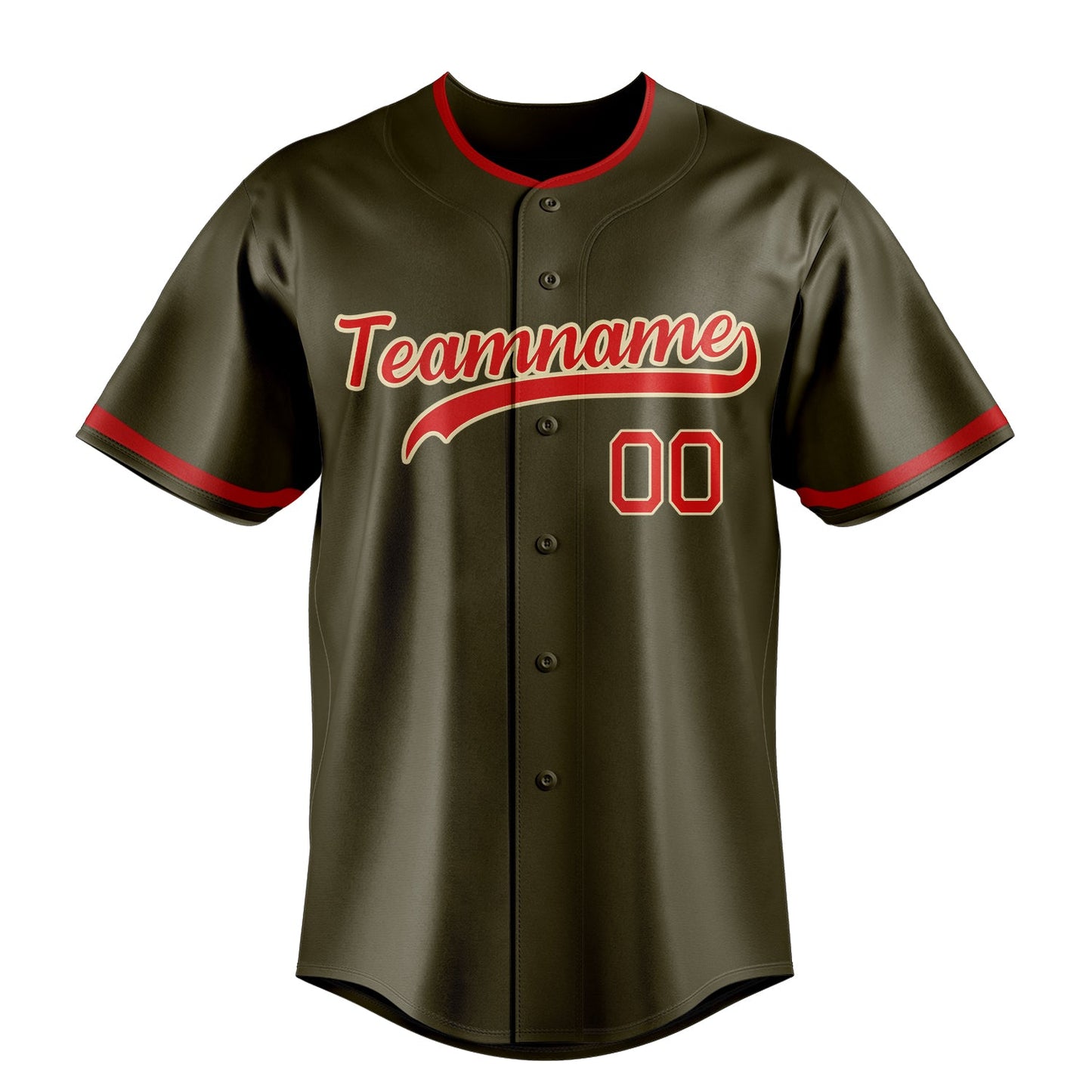Olive & Red Grandstand Baseball Jersey