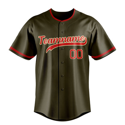 Olive & Red Grandstand Baseball Jersey