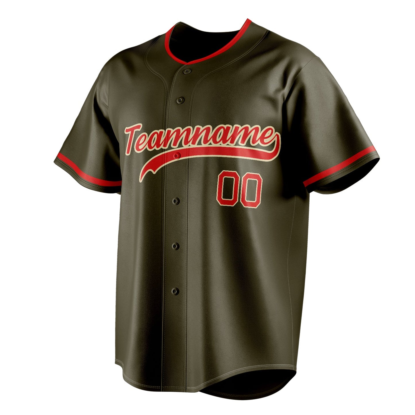 Olive & Red Grandstand Baseball Jersey