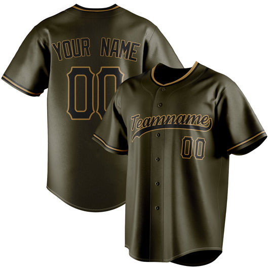 Personalized Olive & Black Color Fan Baseball Jersey BB01240531YX383