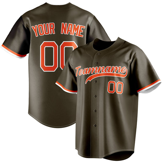 Personalized Olive & Orange Color Fan Baseball Jersey BB01240531YX388