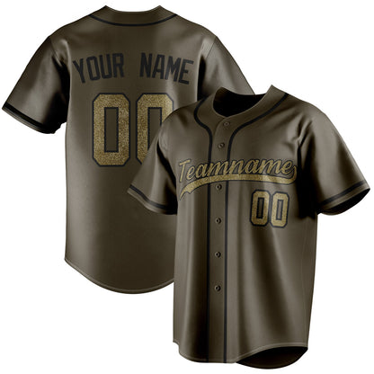 Personalized Olive & Camo Color Fan Baseball Jersey BB01240531YX396